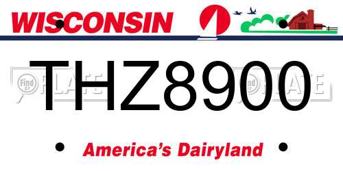 THZ8900 Wisconsin License Plate