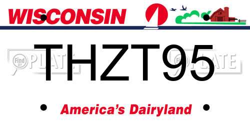 THZT95 Wisconsin License Plate