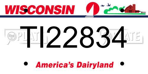 TI22834 Wisconsin License Plate