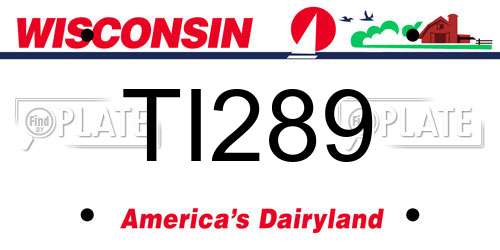 TI289 Wisconsin License Plate