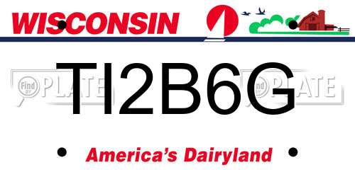 TI2B6G Wisconsin License Plate
