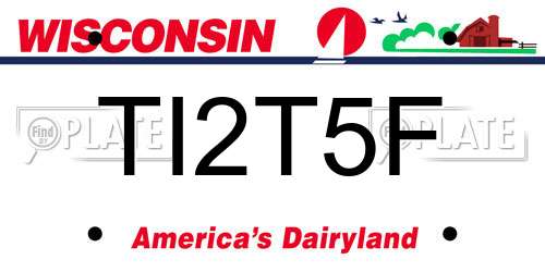 TI2T5F Wisconsin License Plate