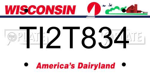 TI2T834 Wisconsin License Plate