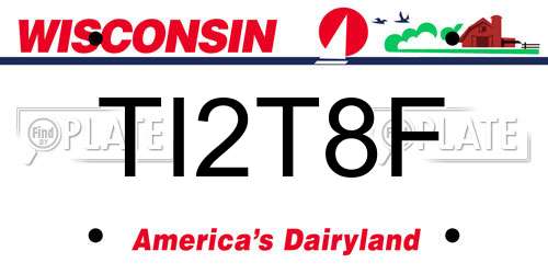 TI2T8F Wisconsin License Plate