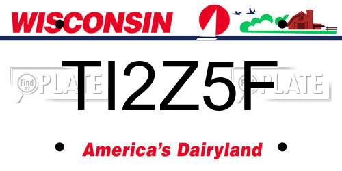 TI2Z5F Wisconsin License Plate