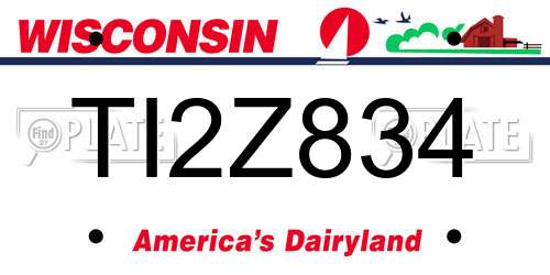 TI2Z834 Wisconsin License Plate