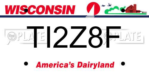 TI2Z8F Wisconsin License Plate