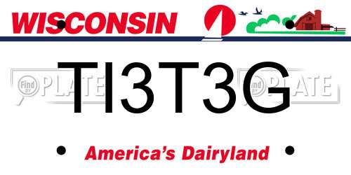 TI3T3G Wisconsin License Plate