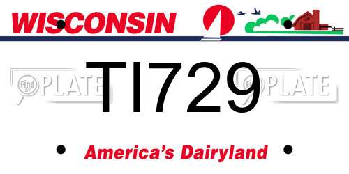 TI729 Wisconsin License Plate