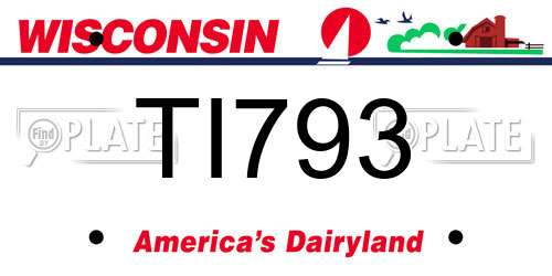 TI793 Wisconsin License Plate