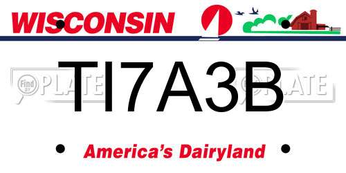 TI7A3B Wisconsin License Plate
