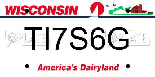 TI7S6G Wisconsin License Plate