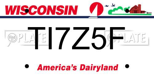 TI7Z5F Wisconsin License Plate