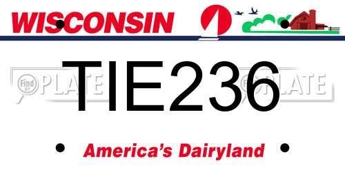 TIE236 Wisconsin License Plate