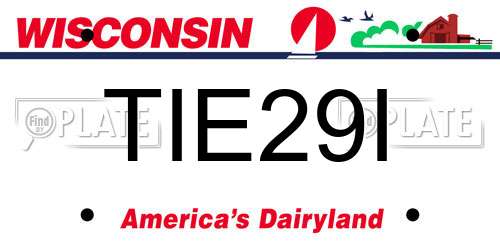TIE29I Wisconsin License Plate