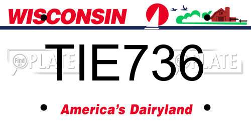 TIE736 Wisconsin License Plate