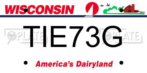 TIE73G Wisconsin License Plate