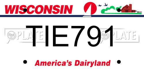 TIE791 Wisconsin License Plate