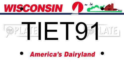 TIET91 Wisconsin License Plate