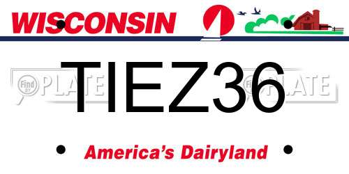 TIEZ36 Wisconsin License Plate