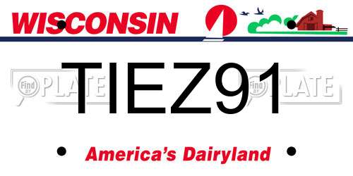TIEZ91 Wisconsin License Plate