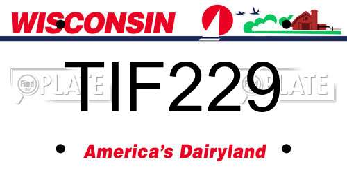 TIF229 Wisconsin License Plate