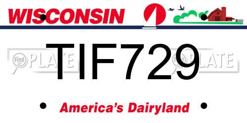TIF729 Wisconsin License Plate