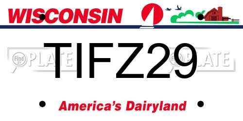 TIFZ29 Wisconsin License Plate