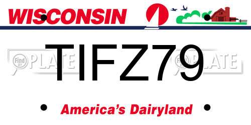 TIFZ79 Wisconsin License Plate