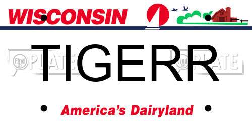 TIGERR Wisconsin License Plate