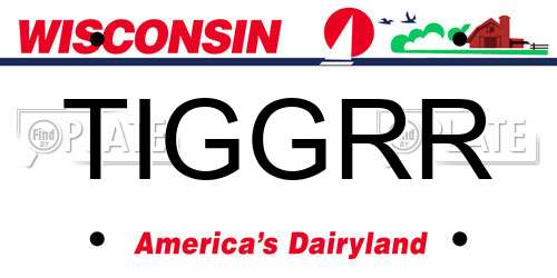 TIGGRR Wisconsin License Plate