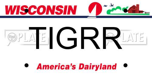 TIGRR Wisconsin License Plate