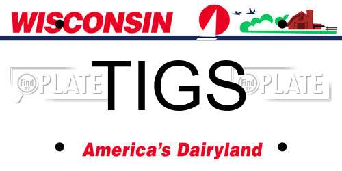 TIGS Wisconsin License Plate
