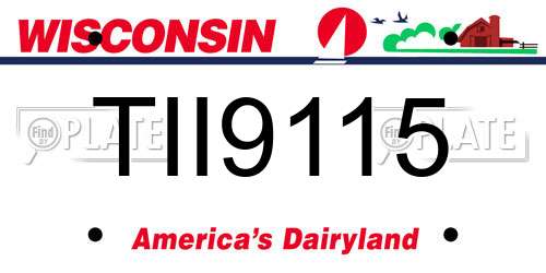 TII9115 Wisconsin License Plate