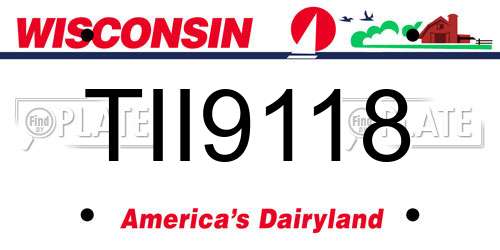 TII9118 Wisconsin License Plate