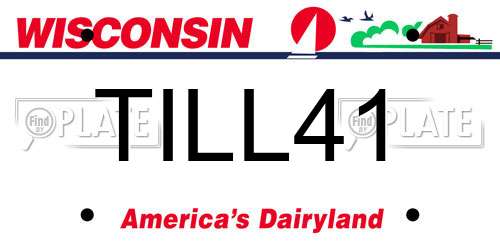 TILL41 Wisconsin License Plate