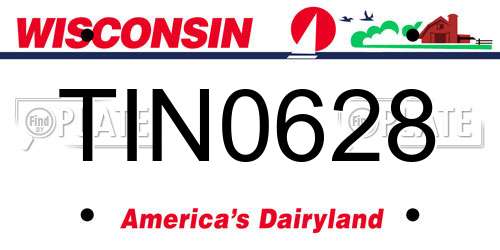 TIN0628 Wisconsin License Plate