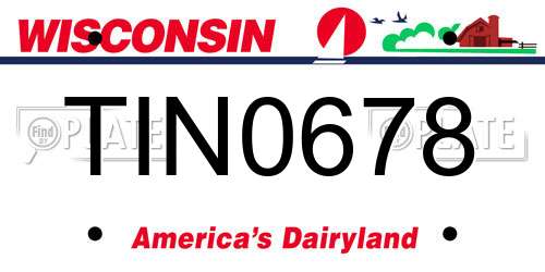 TIN0678 Wisconsin License Plate