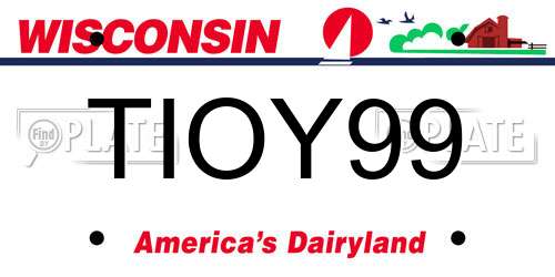 TIOY99 Wisconsin License Plate