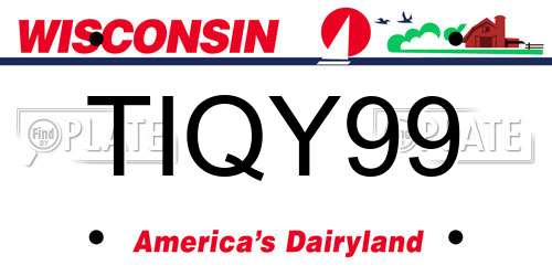 TIQY99 Wisconsin License Plate