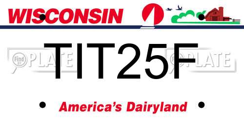 TIT25F Wisconsin License Plate