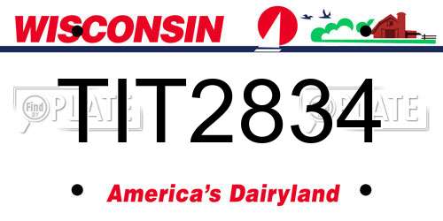TIT2834 Wisconsin License Plate