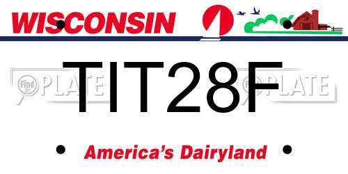 TIT28F Wisconsin License Plate
