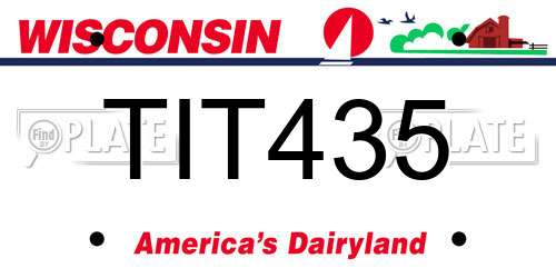 TIT435 Wisconsin License Plate