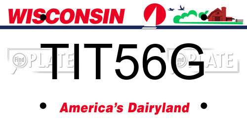 TIT56G Wisconsin License Plate