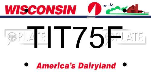 TIT75F Wisconsin License Plate