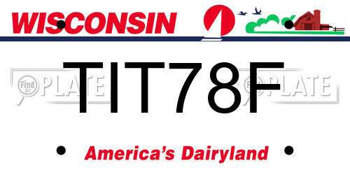 TIT78F Wisconsin License Plate
