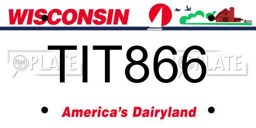 TIT866 Wisconsin License Plate