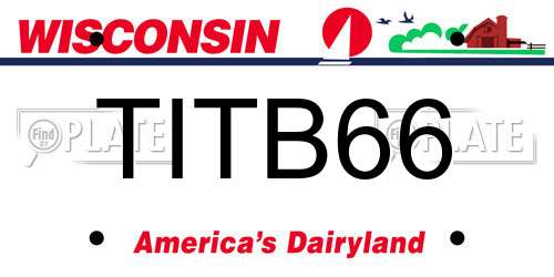 TITB66 Wisconsin License Plate