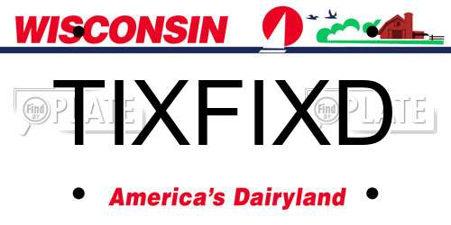 TIXFIXD Wisconsin License Plate